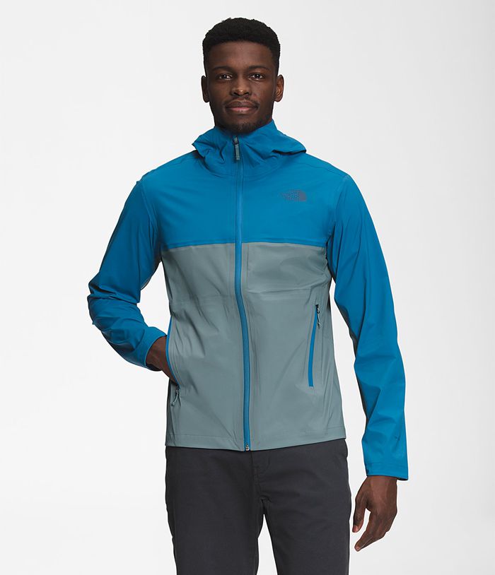 The North Face Mens Rain Jacket West Basin DryVent™ 198XYFPRG - Blue/Grey